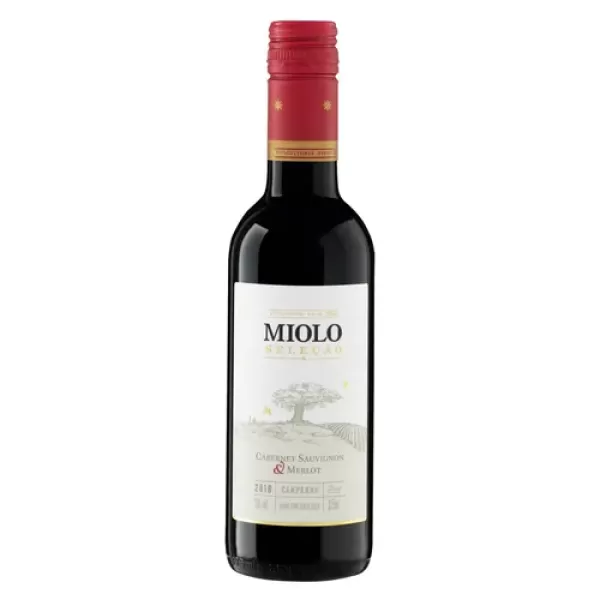 Vinho tinto seco Cabernet Sauvignon, Merlot Miolo Seleção 2018 adega Miolo Wine Group 375 ml