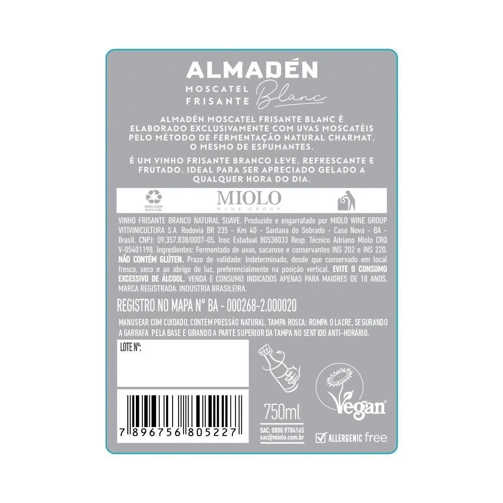 Encontraproduto.com.br - VINHO NACIONAL MOSCATEL ALMADEN 750ML FRISANTE BLANC