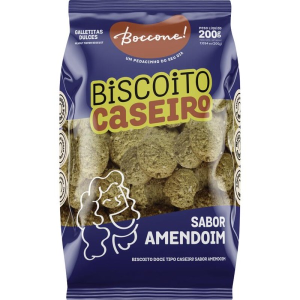 Encontraproduto.com.br - Biscoito Caseiro Boccone Amendoim Pacote com 200g