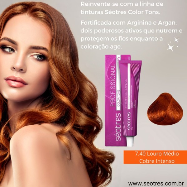 Encontraproduto.com.br - Tintura Seotres Louro Medio Cobre Intenso 7.40