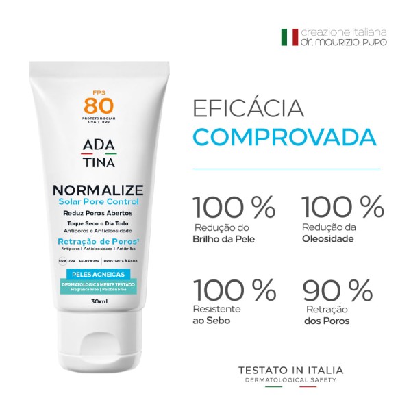 Encontraproduto.com.br - Protetor Solar 12HS Toque Seco Poros, Cravos e Oleosidade Normalize Pore Control FPS 80