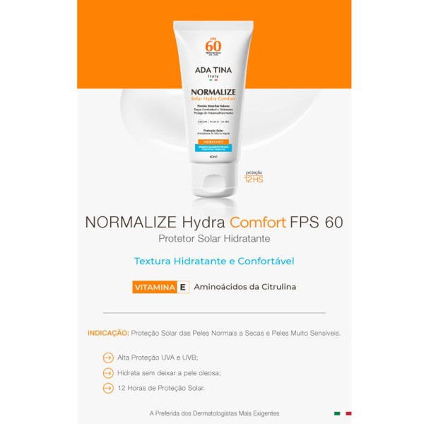 Encontraproduto.com.br - Protetor Solar Ada Tina Normalize Hydra Comfort FPS60 40mL