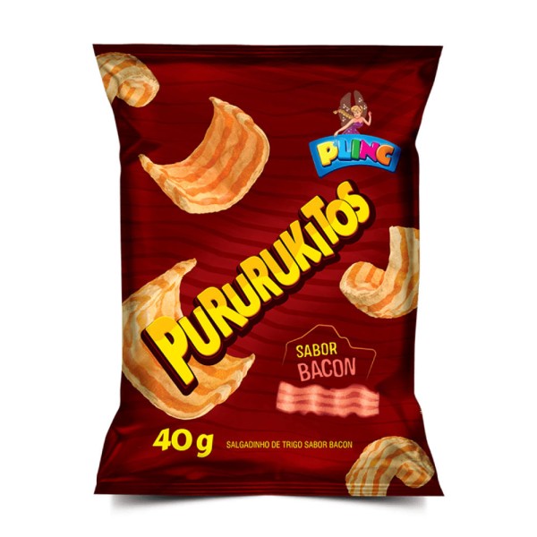 Encontraproduto.com.br - Salgadinho Pururukitos - Sabor Bacon 40g