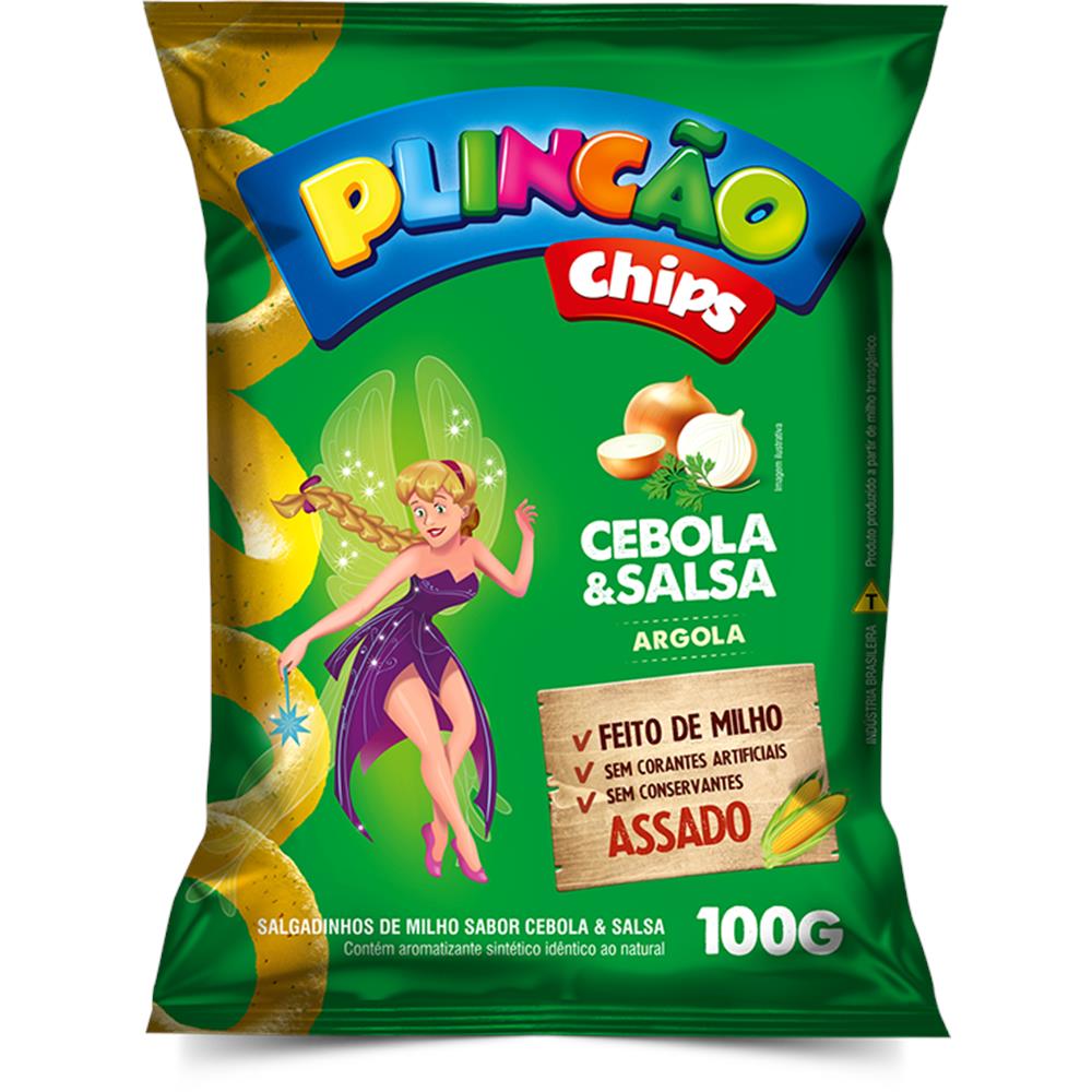Salgadinho Plincão Chips Cebola e Salsa - 100g