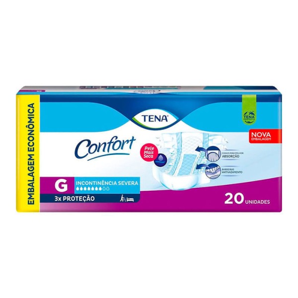 Encontraproduto.com.br - Fralda Geriátrica Tena Confort G Embalagem Econômica 20 Unidades