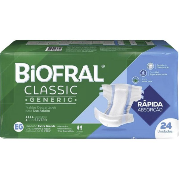 Encontraproduto.com.br - Fralda Geriátrica Biofral Classic XG Pacote com 24 unidades