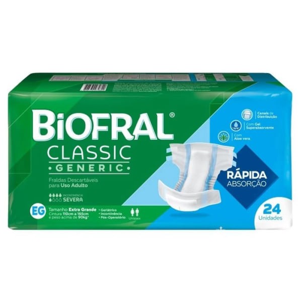 Encontraproduto.com.br - Fralda Geriátrica Biofral Classic XG Pacote com 24 unidades