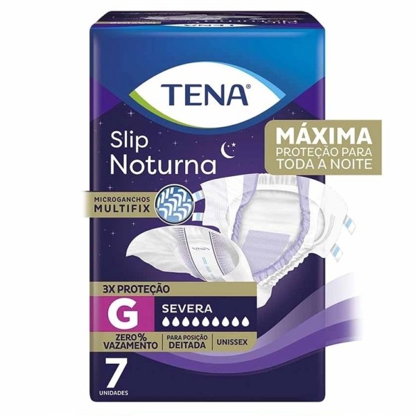 Encontraproduto.com.br - Fralda Geriátrica Tena Slip Noturna Tamanho G com 7 Unidades