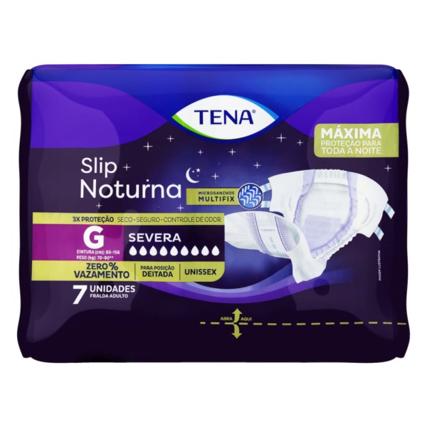 Encontraproduto.com.br - Fralda Geriátrica Tena Slip Noturna Tamanho G com 7 Unidades