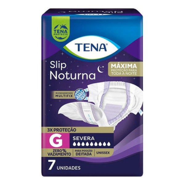 Encontraproduto.com.br - Fralda Geriátrica Tena Slip Noturna Tamanho G com 7 Unidades