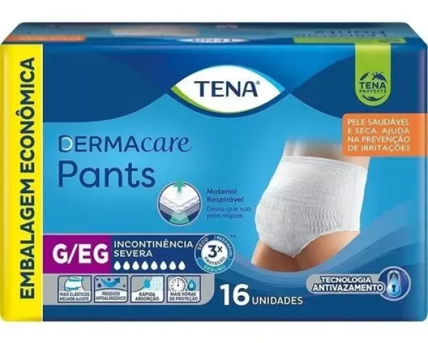 Roupa Íntima Descartável Tena Pants Dermacare G/ Eg 16 Unidades