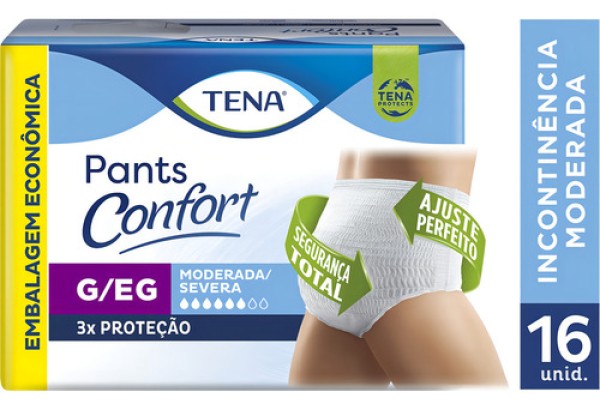 Fralda Geriátrica Tena Pants Confort G/eg 16 Unidades