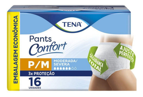Roupa Íntima Descartável Tena Pants Confort P/m 16 Unidades