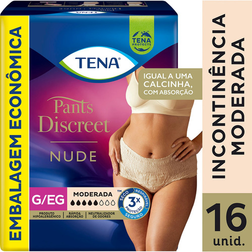 FRALDA GERIATRICA TENA PANTS  DISCRET FEM NUDE G/EG C/2