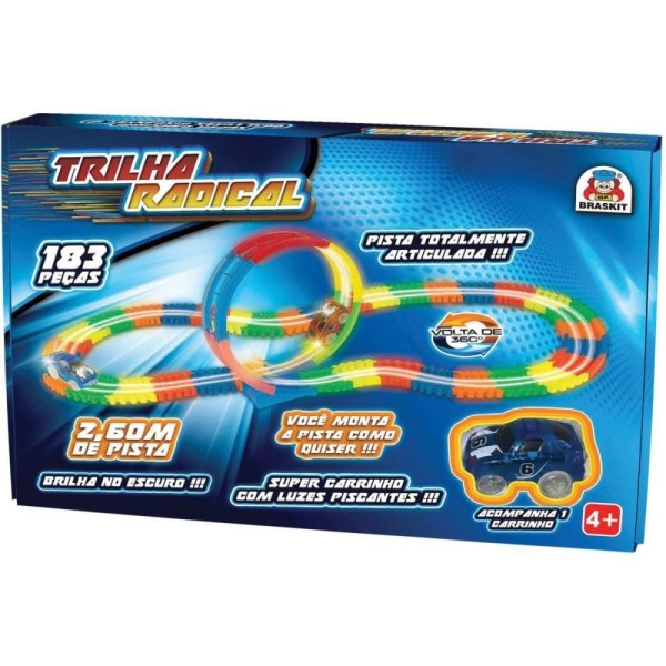 Encontraproduto.com.br - Pista Trilha Radical Com Carrinho - Braskit | 183 Peças