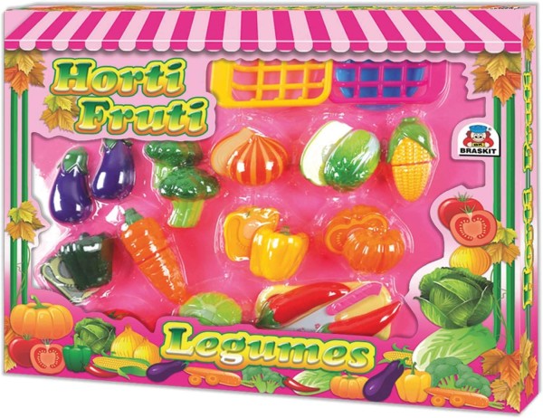 Encontraproduto.com.br - Kit Comidinha Infantil - Horti Fruti - Legumes Com Corte - Braskit
