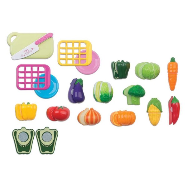 Encontraproduto.com.br - Kit Comidinha Infantil - Horti Fruti - Legumes Com Corte - Braskit