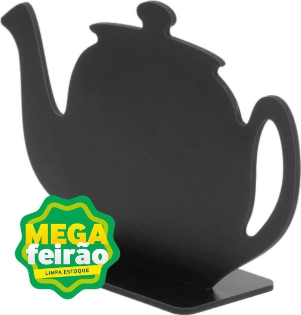 Encontraproduto.com.br - Quadro Lousa Para Escrita Memo Blackboard Cortiarte Bule Com Suporte Madeira 19x13xm