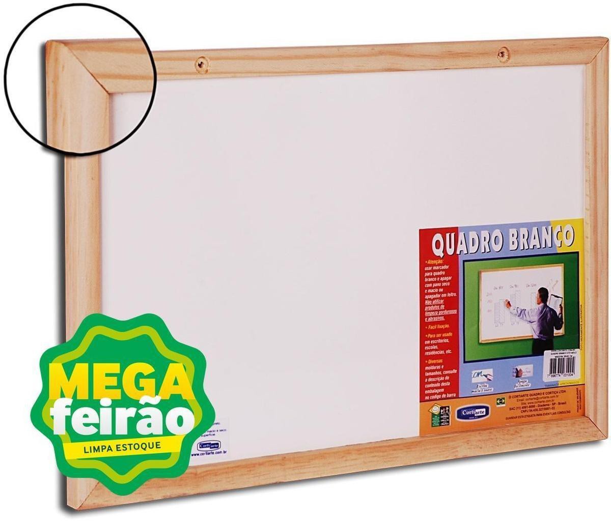 Quadro Branco com Estrutura de Madeira Cortiarte 80x60cm