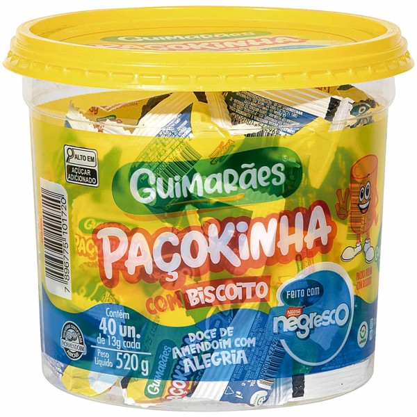 Paçoca com Biscoito Paçokinha Guimarães Negresco 520g