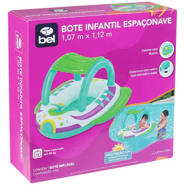Encontraproduto.com.br - Bote Infantil Inflável Espaçonave C/cobertura Bel
