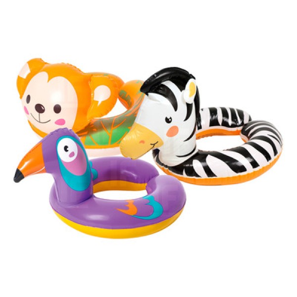 Encontraproduto.com.br - Boia Inflável Circular Animais Saffari Estampas Sortidas Bel