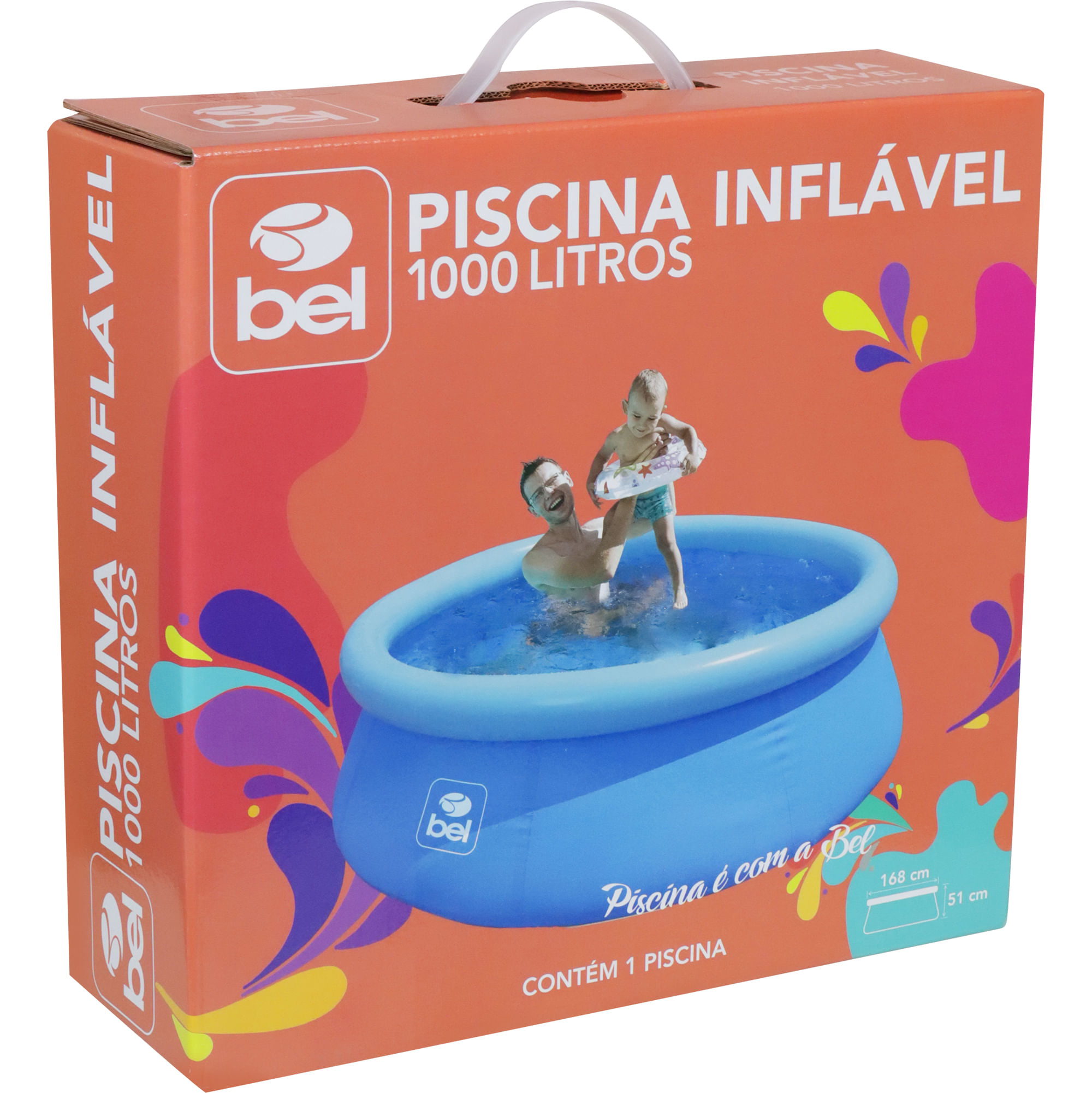 Encontraproduto.com.br - Piscina Inflável Redonda 1000 Litros  - 100000 - Bel Fix