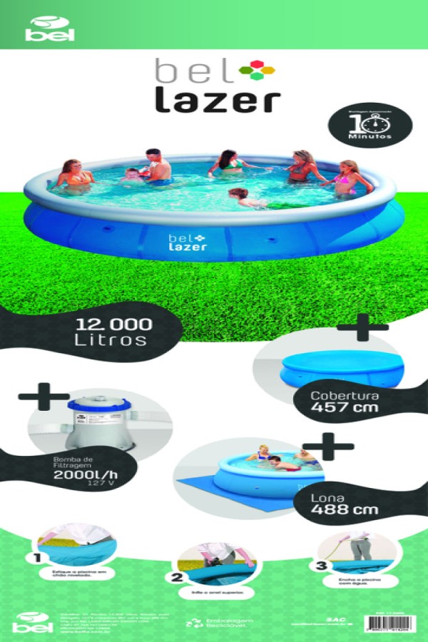 Encontraproduto.com.br - Piscina Inflável Kit Completo 220 V 11000 L