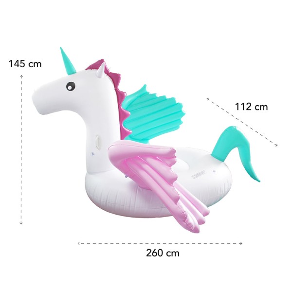 Encontraproduto.com.br - Boia Inflável Gigante Unicórnio com Asas Bel