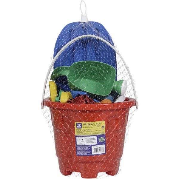 Encontraproduto.com.br - Kit Baldinho de Praia com 12 Peças Cores Sortidas (GG) Bel