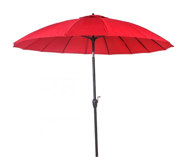 Encontraproduto.com.br - Ombrelone Central Belfix Chino Multi Varetas Articulado com Manivela Vermelho 2,5m