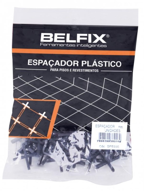 Espaçador Plástico p/ Piso/Azulejo 1,5mm c/ 100 peças Belfix