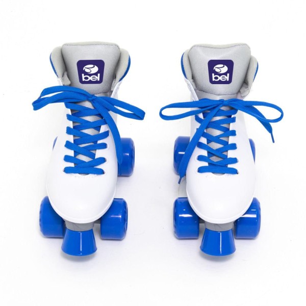 Encontraproduto.com.br - Patins Quad Retrô Basic Branco & Azul Bel