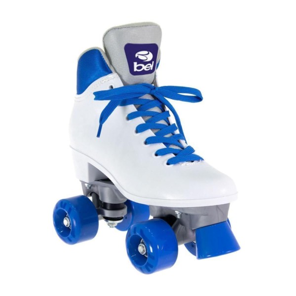 Encontraproduto.com.br - Patins Quad Retrô Basic Branco & Azul Bel