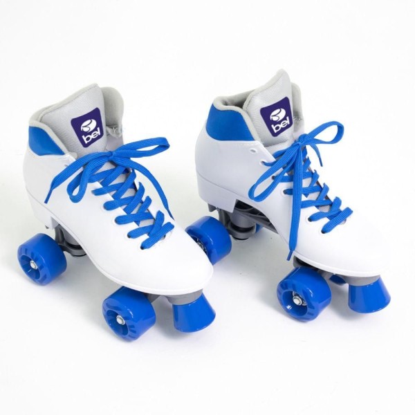 Encontraproduto.com.br - Patins Quad Retrô Basic Branco & Azul Bel