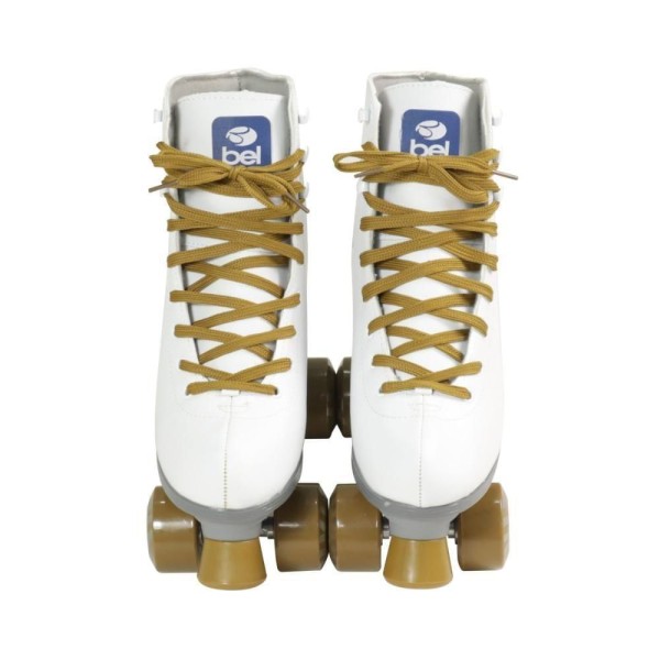 Encontraproduto.com.br - Patins Quad Retro Branco & Dourado Bel