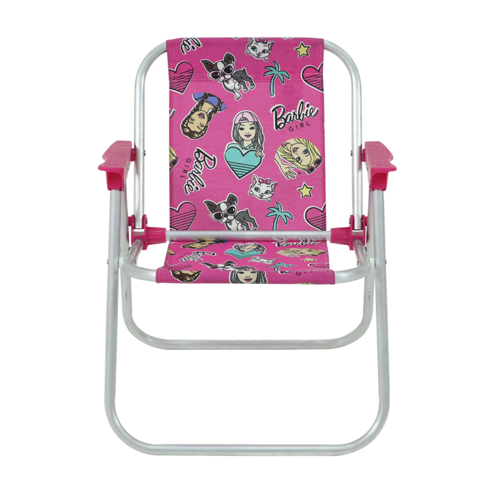 Encontraproduto.com.br - Cadeira de Praia Infantil Barbie Alumínio Bel Fix