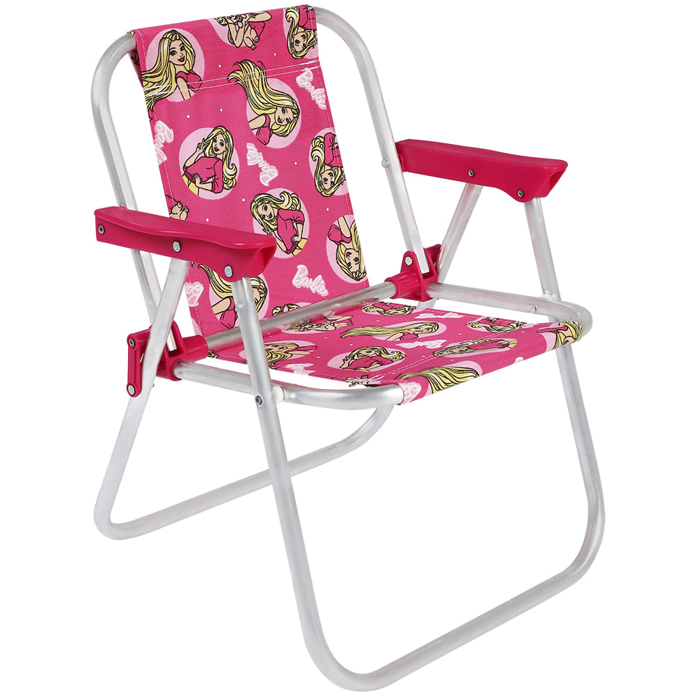 Encontraproduto.com.br - Cadeira de Praia Infantil Barbie Alumínio Bel Fix