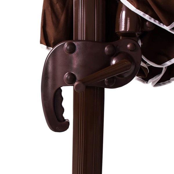 Encontraproduto.com.br - Ombrellone Suspenso Articulado Giratório Sicília 3 metros Marrom + Base em ABS 50 Litros Preta Bel