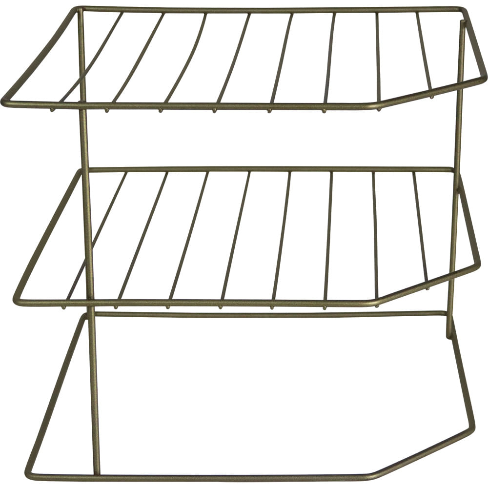 Encontraproduto.com.br - Organizador Pratos Louças para Pia Horizontal 3 Niveis Metalizado Oliva 990844 Bel