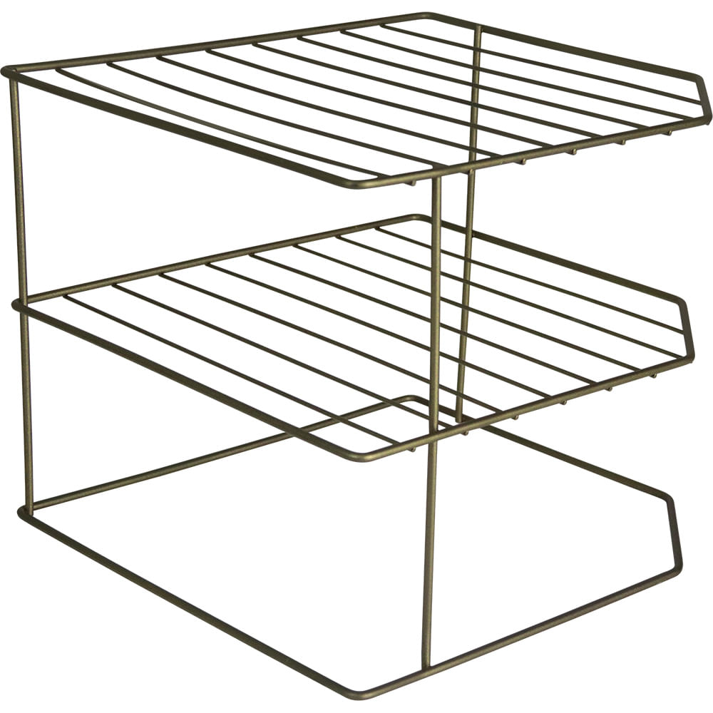 Encontraproduto.com.br - Organizador Pratos Louças para Pia Horizontal 3 Niveis Metalizado Oliva 990844 Bel