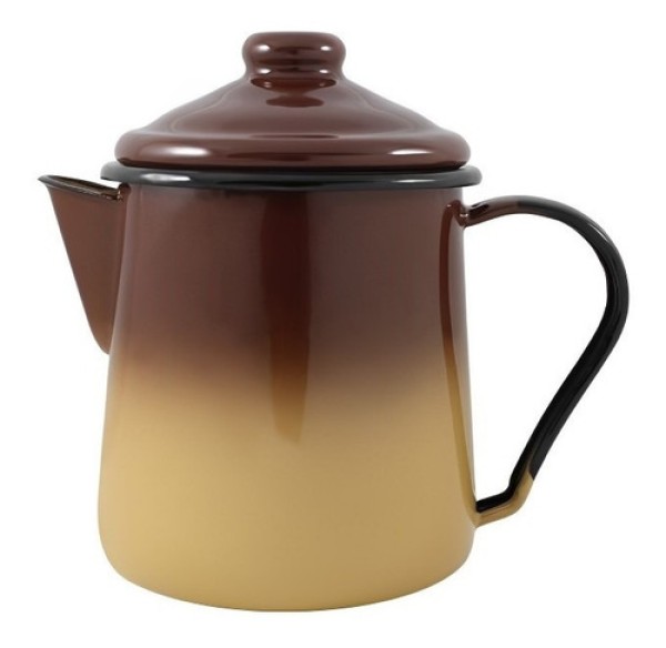 Encontraproduto.com.br - Leiteira Tradicional Esmaltada Marrom Degradê 1,1 L Ewel