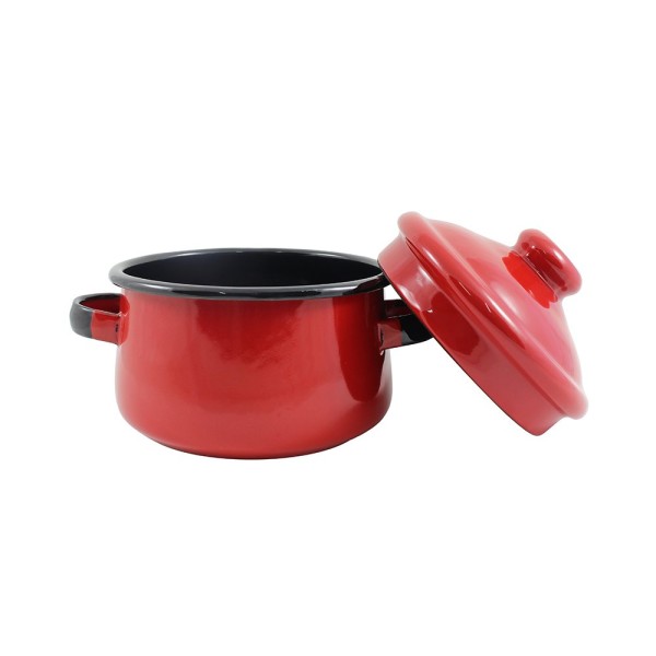 Encontraproduto.com.br - Mini Caçarola em Agata - 500 ML  - Vermelha - Indução