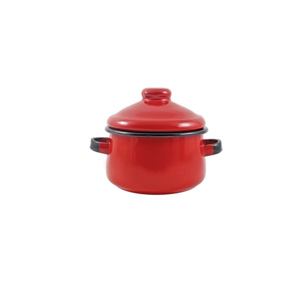 Encontraproduto.com.br - Mini Caçarola em Agata - 500 ML  - Vermelha - Indução