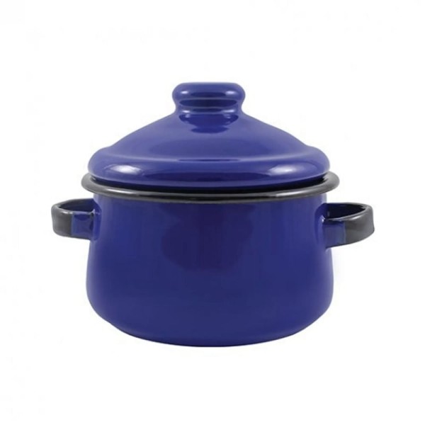 Encontraproduto.com.br - Mini Caçarola em Agata - 500 ML  - Azul - Indução