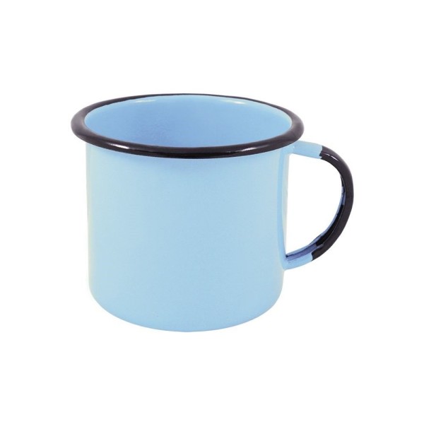 Encontraproduto.com.br - Caneca Grande Esmaltada Azul Claro 370 Ml Ewel