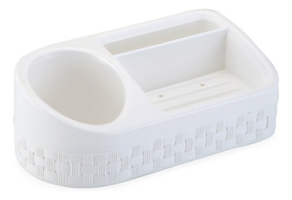Porta Detergente/sabão/esponja Plástico Rattan C/base Nitron