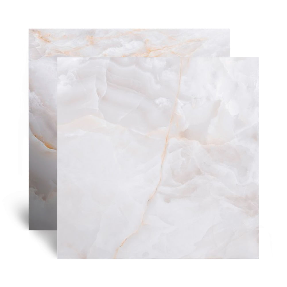 Encontraproduto.com.br - Porcelanato Onix Bianco Lux Retificado Polido 90x90 Biancogres