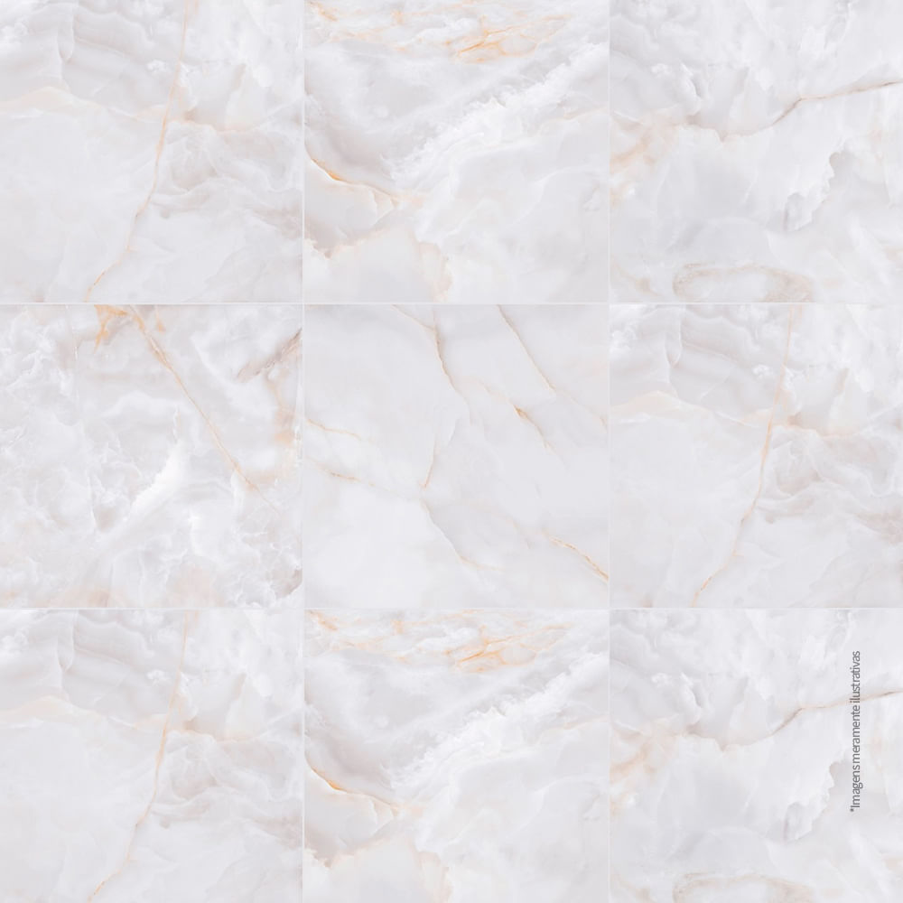 Encontraproduto.com.br - Porcelanato Onix Bianco Lux Retificado Polido 90x90 Biancogres