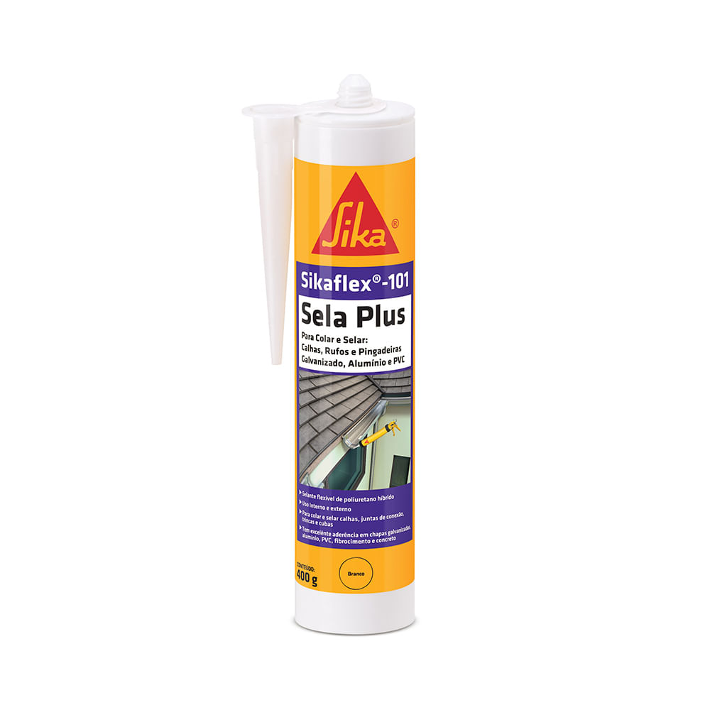 Encontraproduto.com.br - Selante Flexível Sela Plus Sikaflex 101 Branco 250ml Sika